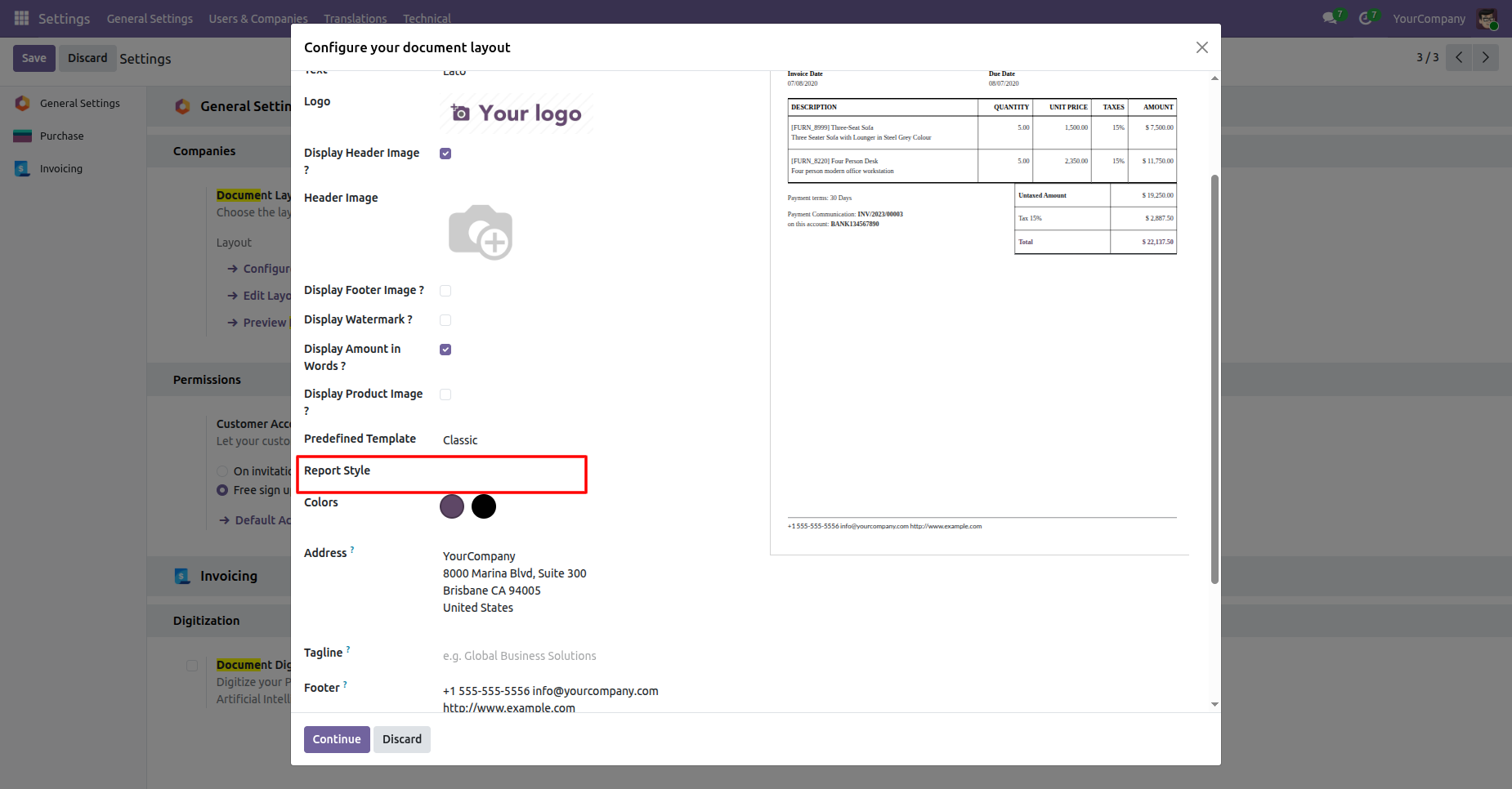 report_style_selection