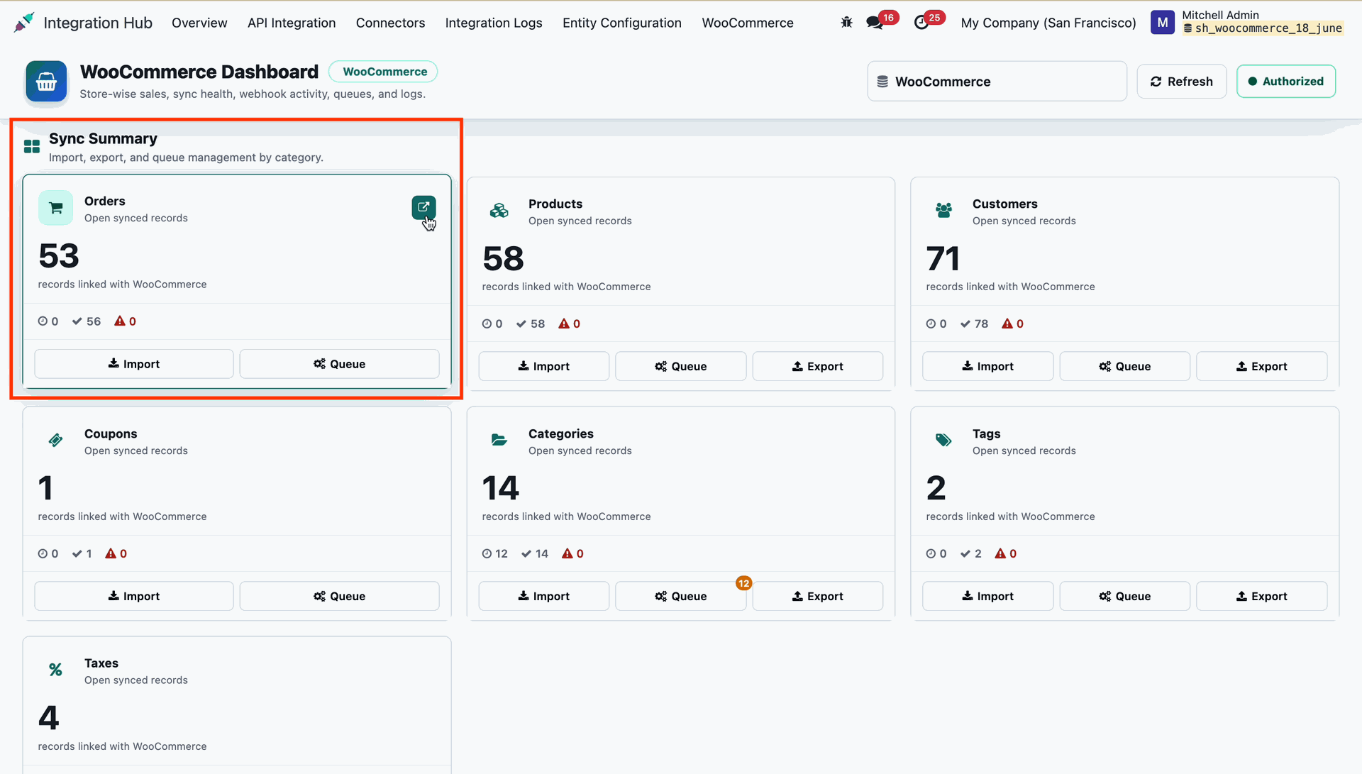 Dashboard Quick Action Buttons