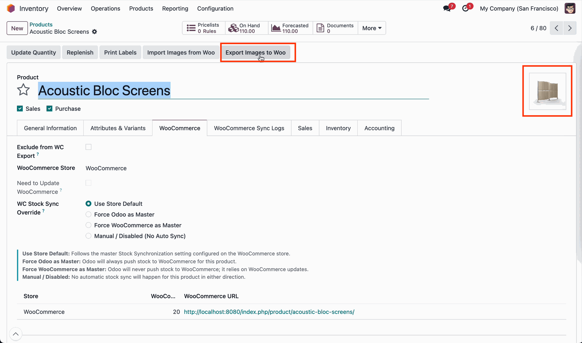 WooCommerce Store Backend Product List