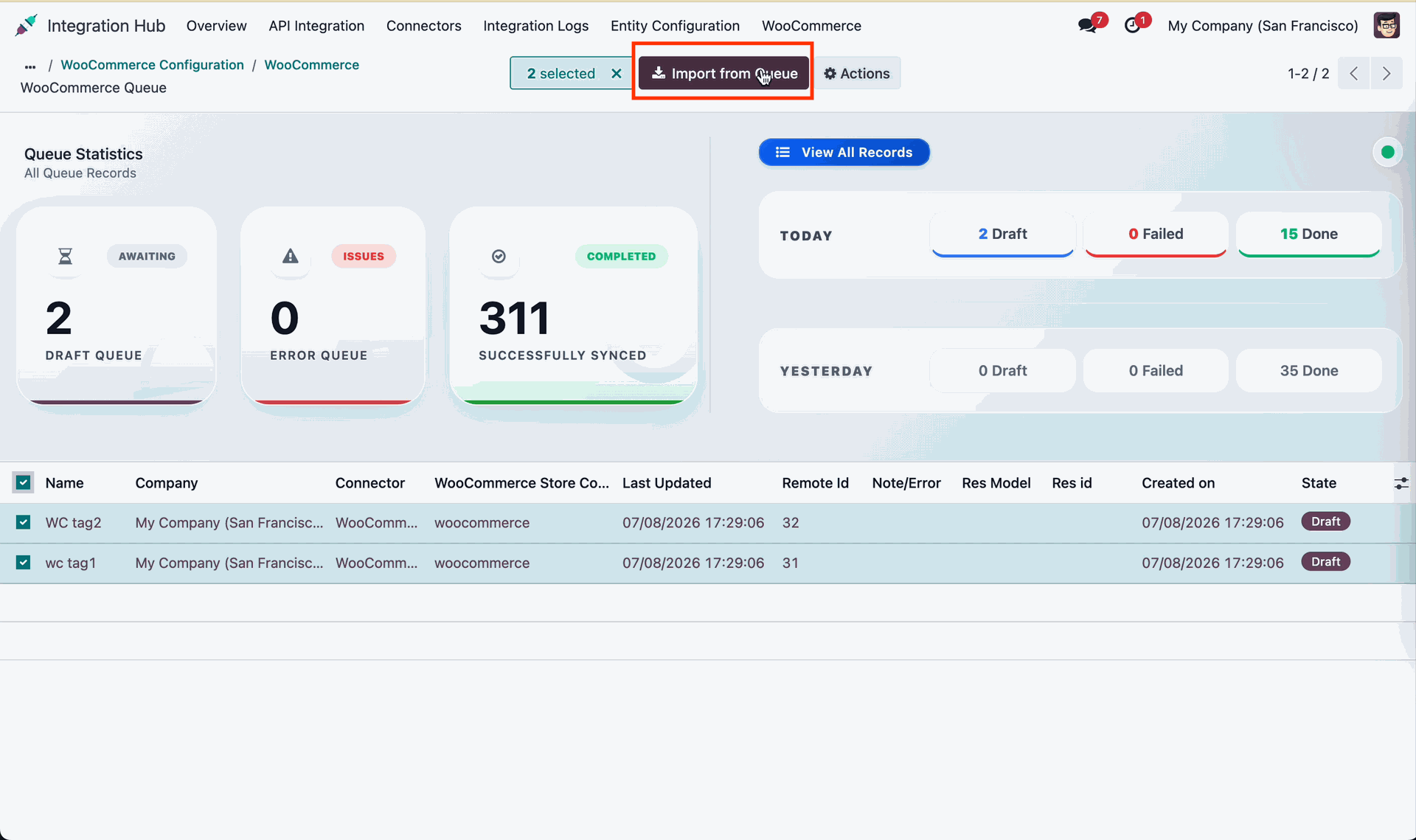Product Tag Export Action