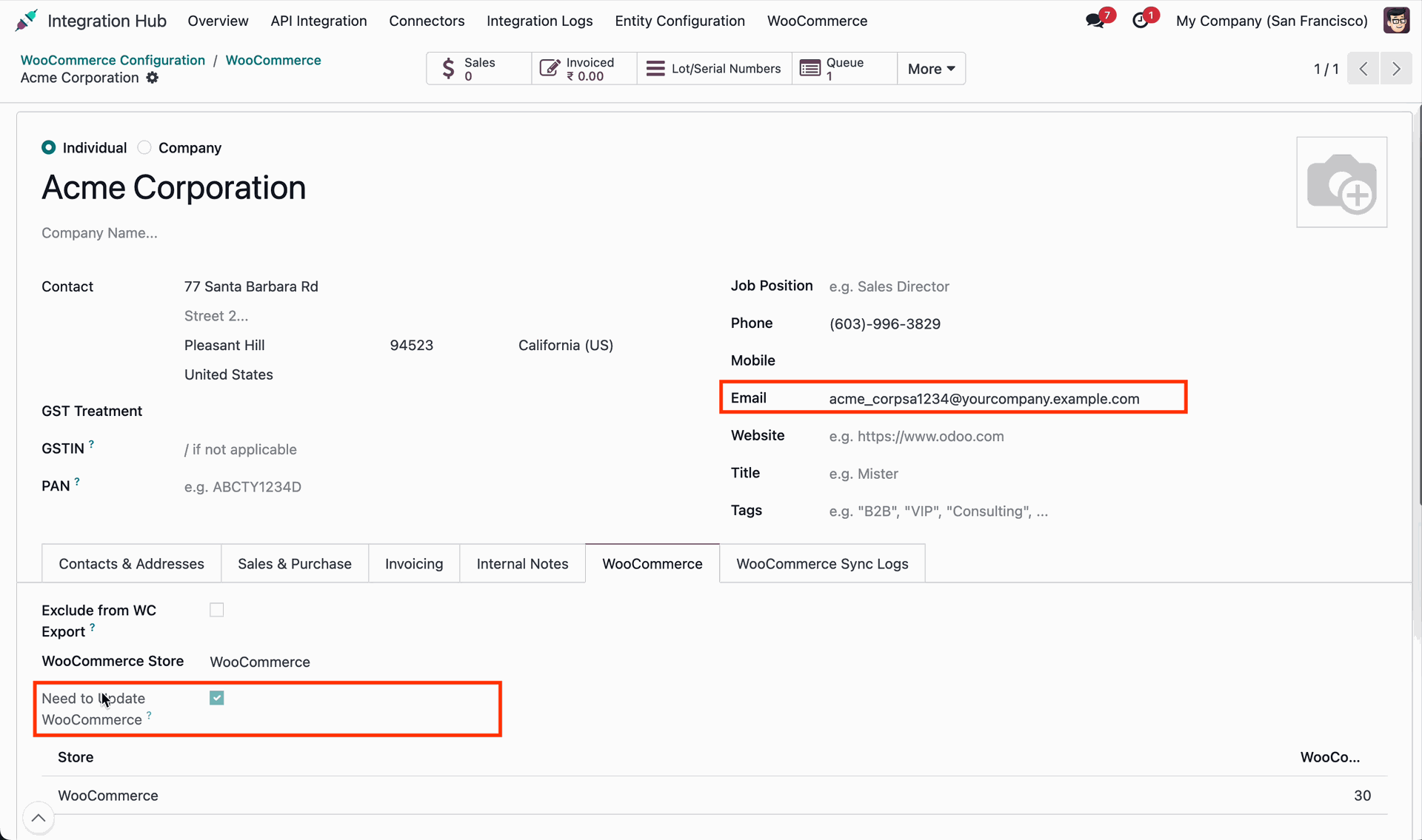 Filter Contacts by WooCommerce Instance