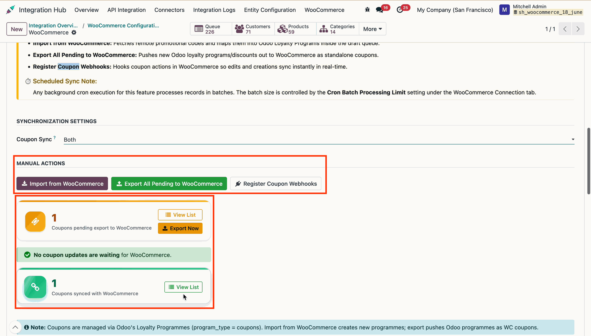 Imported Coupons List View
