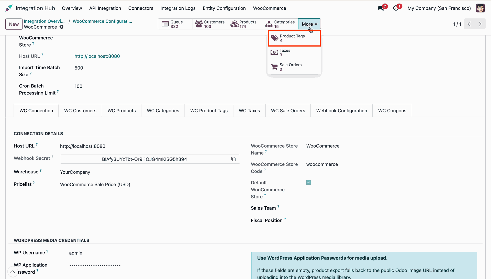 Map Odoo Taxes with WooCommerce Tax Classes