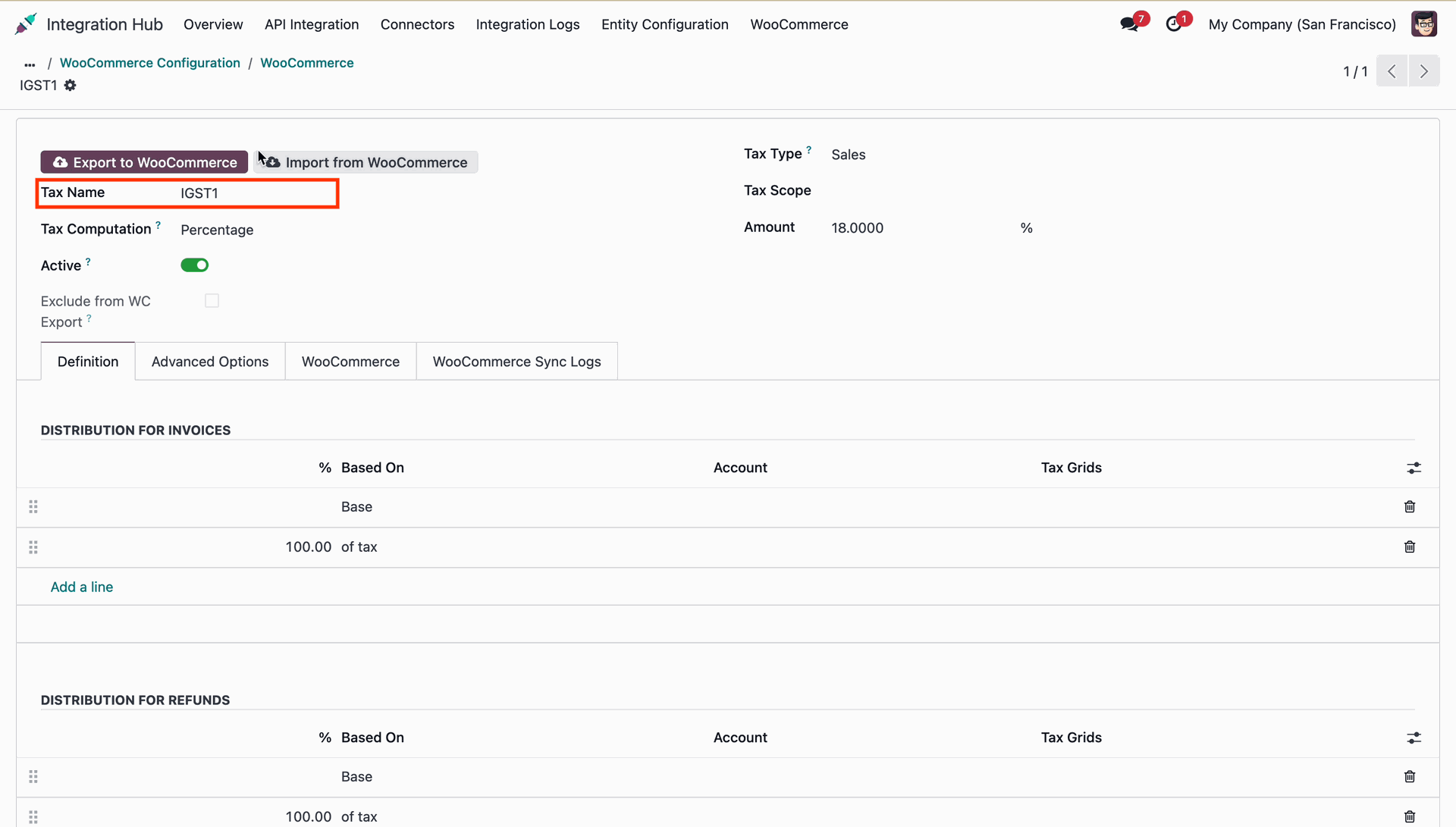 WooCommerce Backend Tax Rates Table