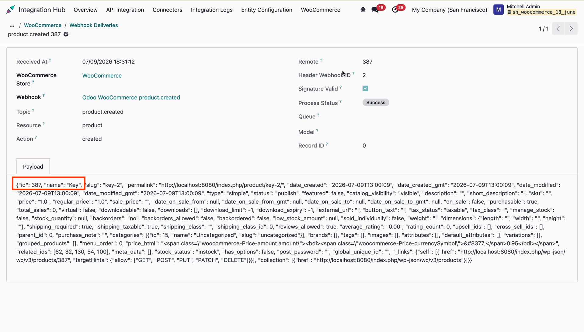 Webhook Delivery History Audit Log