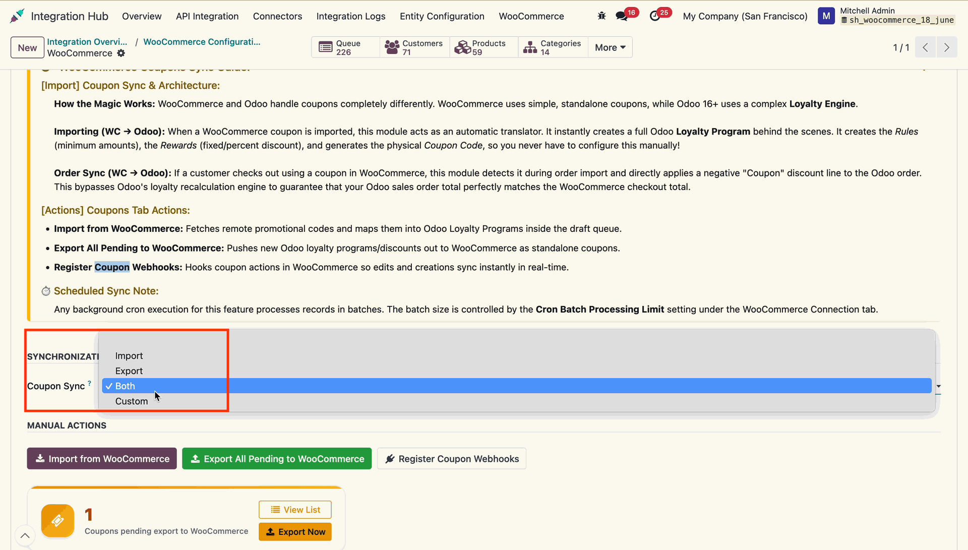 Coupon Import Instance Selector