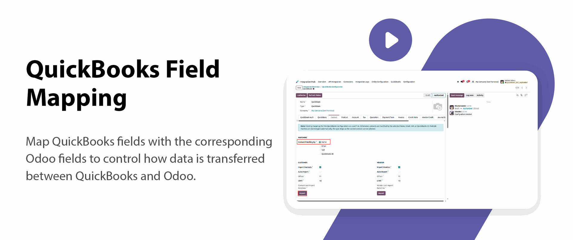 QuickBooks Field Mapping feature