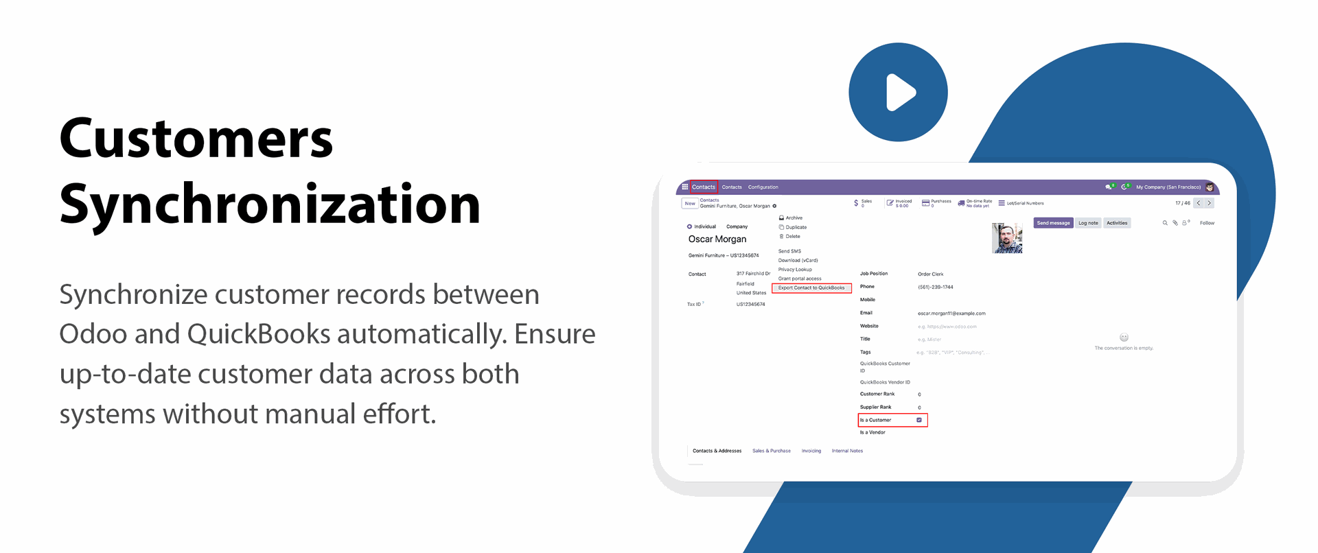 QuickBooks Customer Synchronization feature