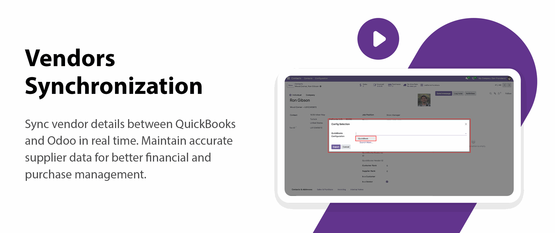 QuickBooks Vendor Synchronization feature