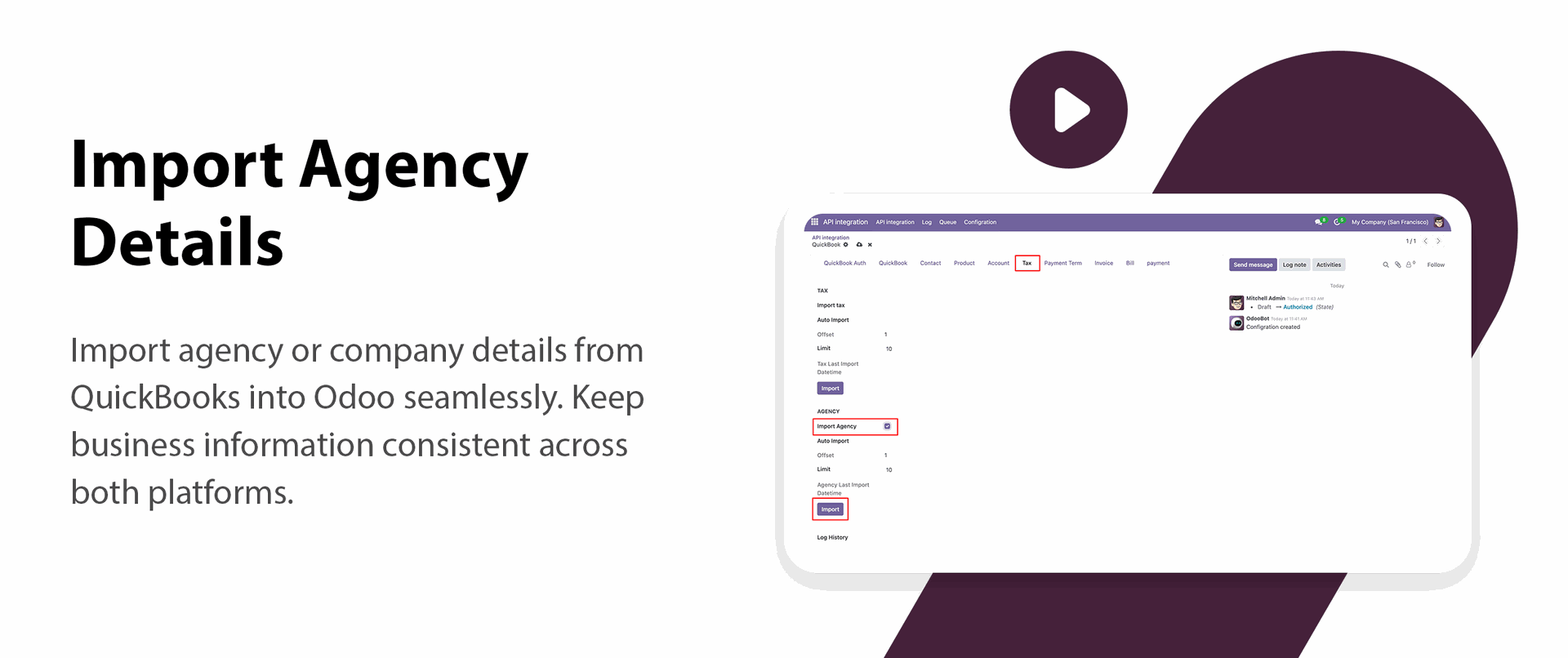 QuickBooks Tax Agency Import feature