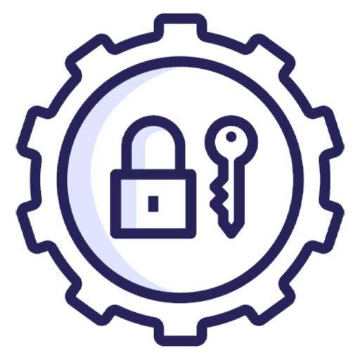 Auto Parts Access Rights Management Icon.