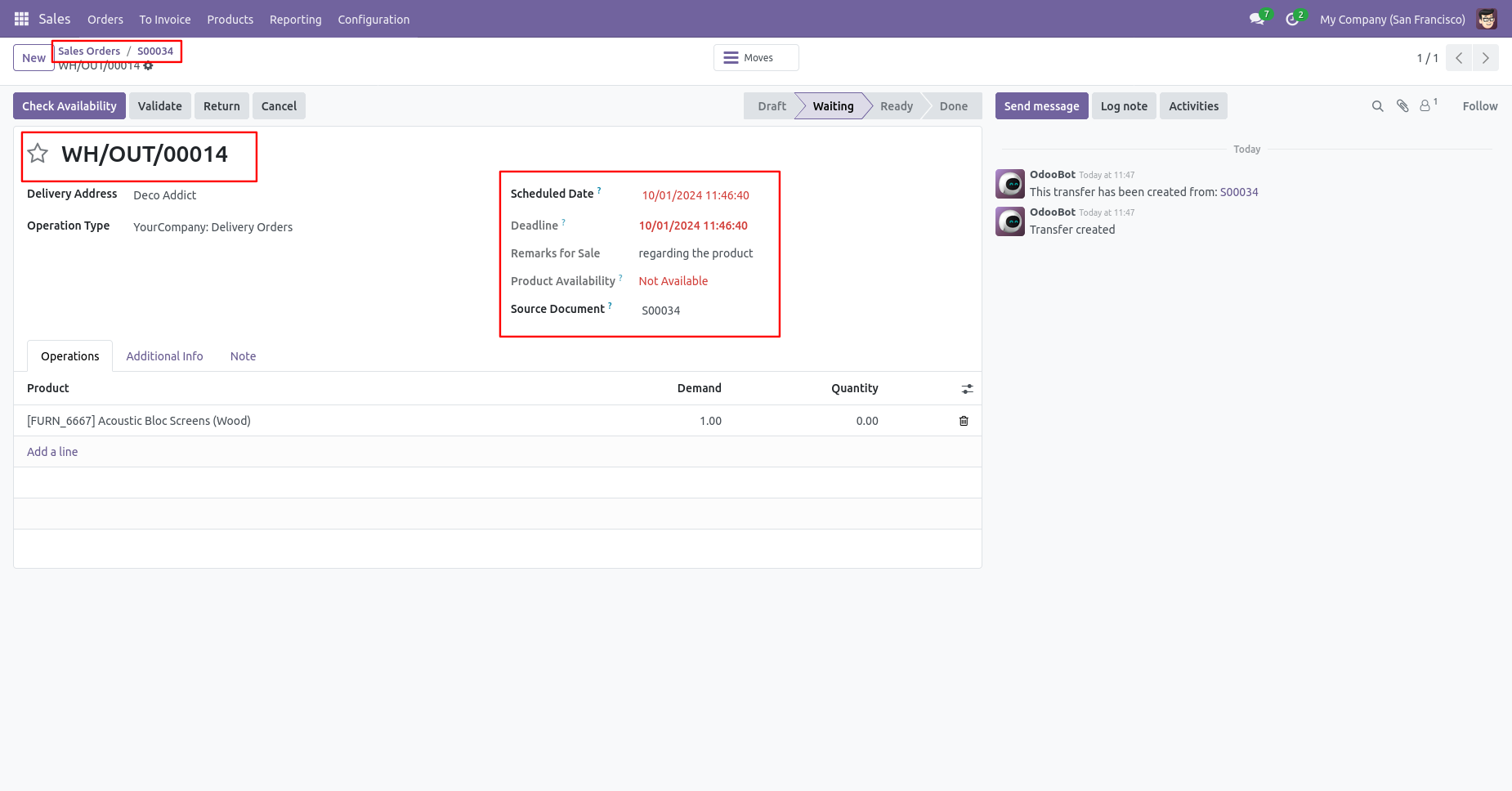 Odoo delivery order with backdate