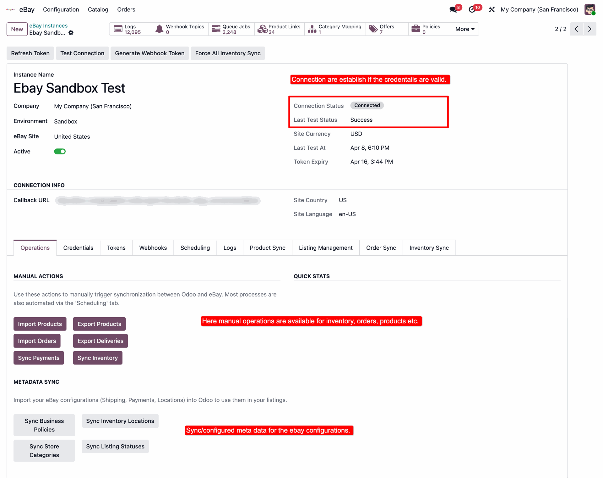 eBay instance manual operations tab