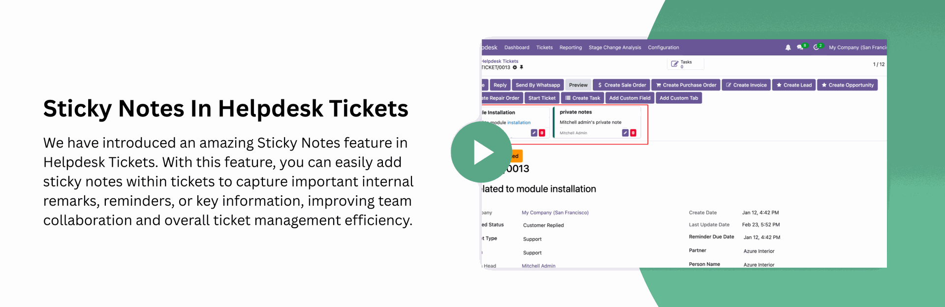 Sticky Notes In Helpdesk Tickets