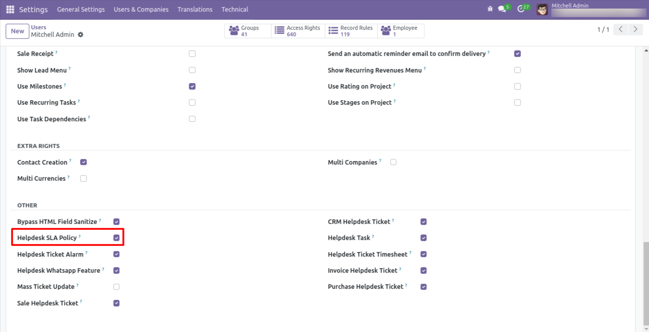 Helpdesk SLA policy access group