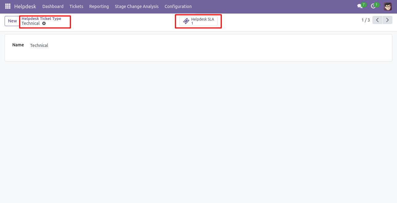 Helpdesk SLA tickets smart button in ticket types