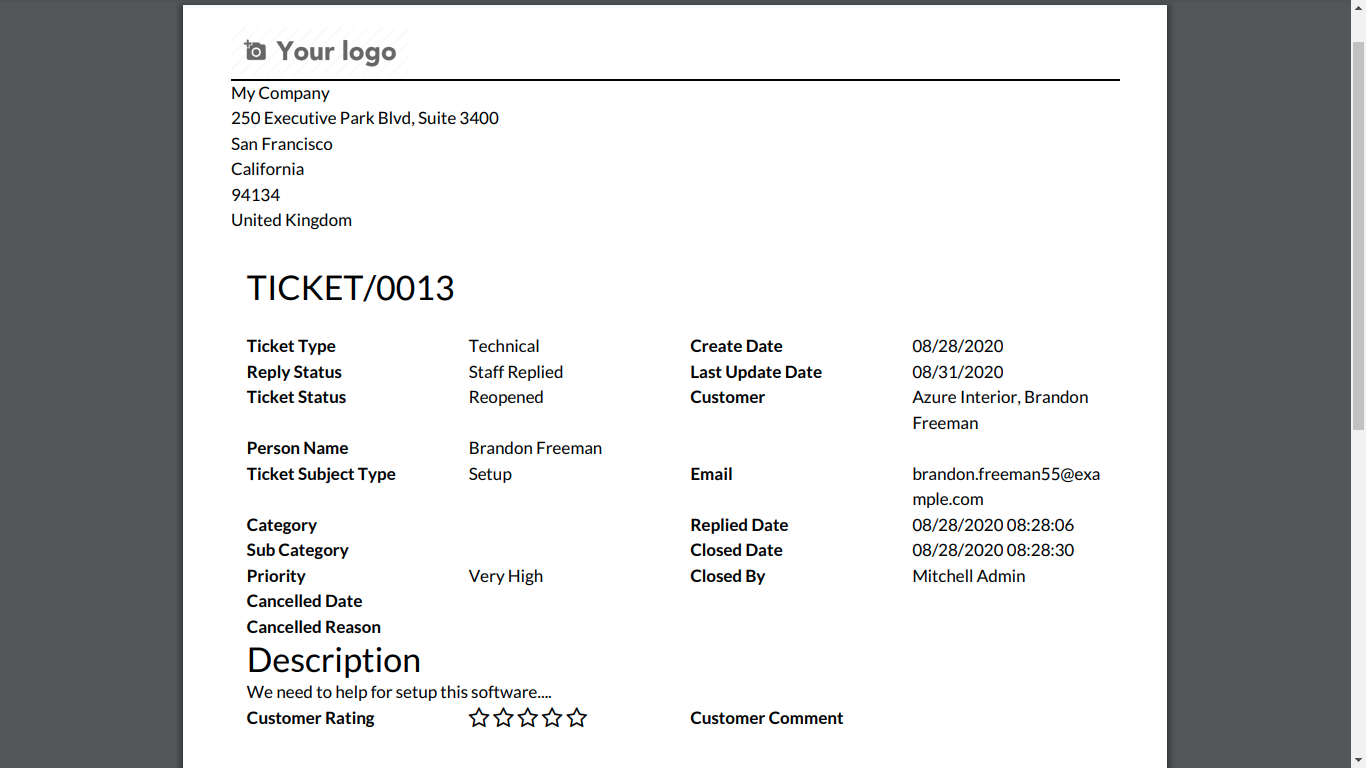 Helpdesk portal ticket PDF