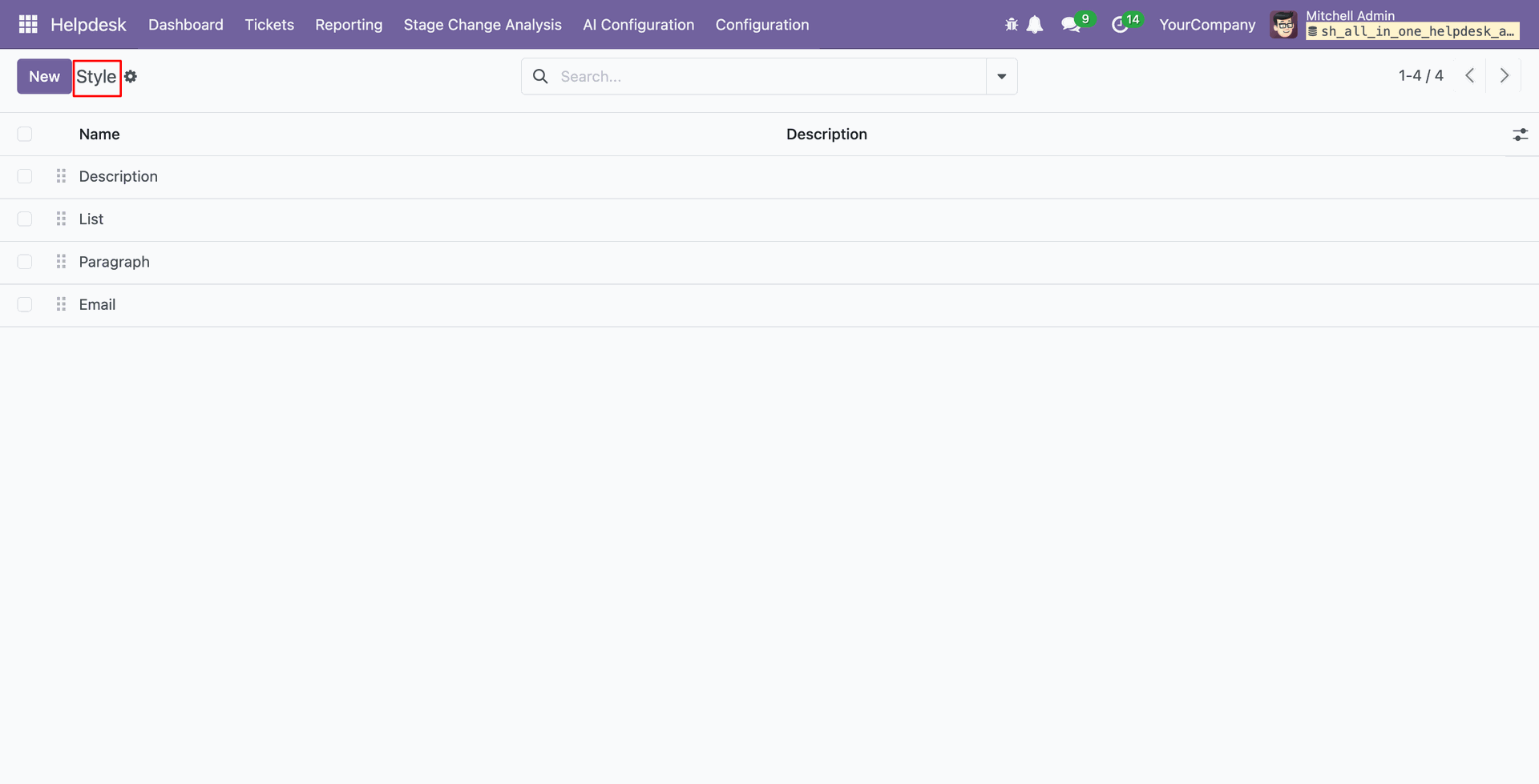 ChatGPT response styles list view