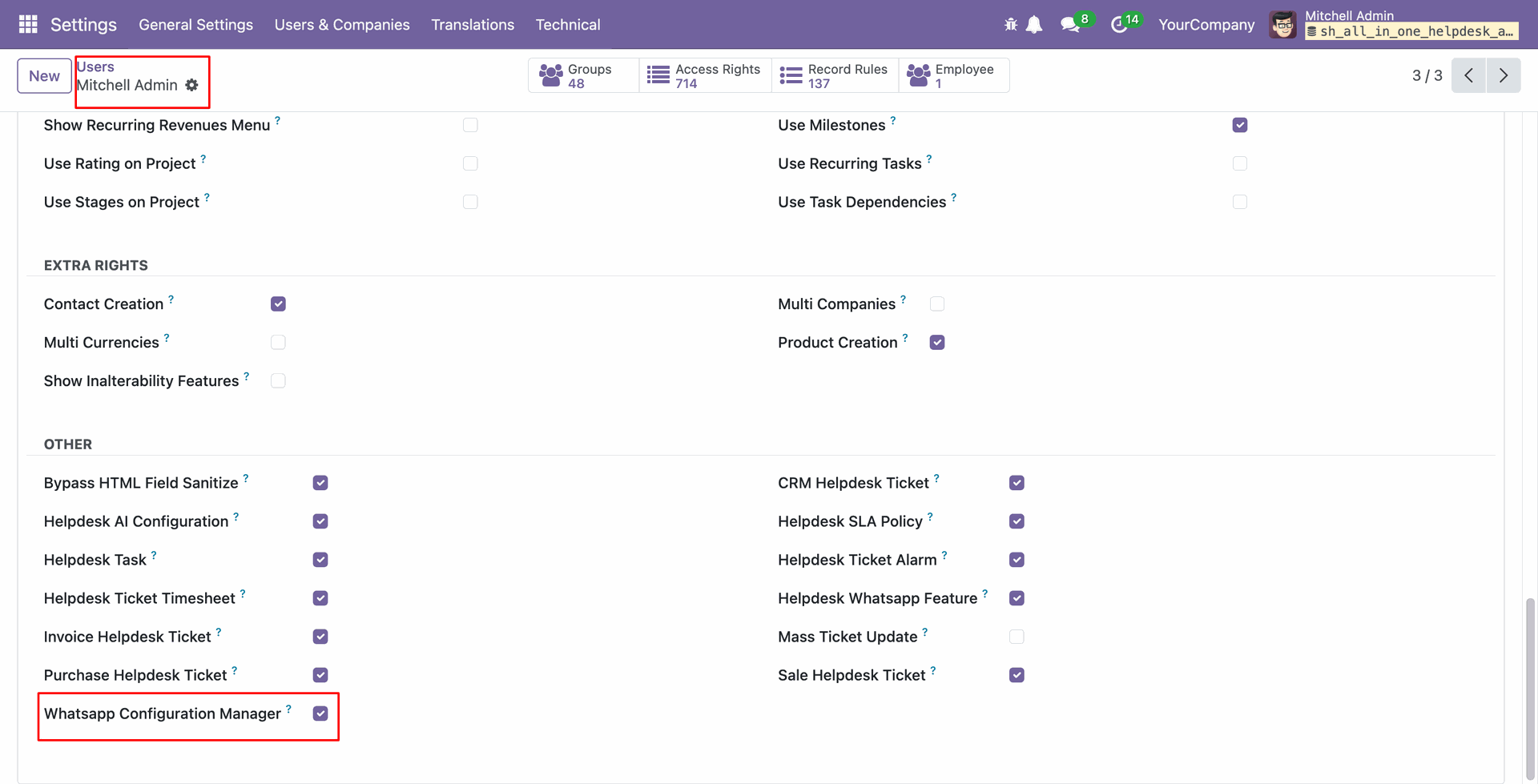 WhatsApp Configuration Manager user access