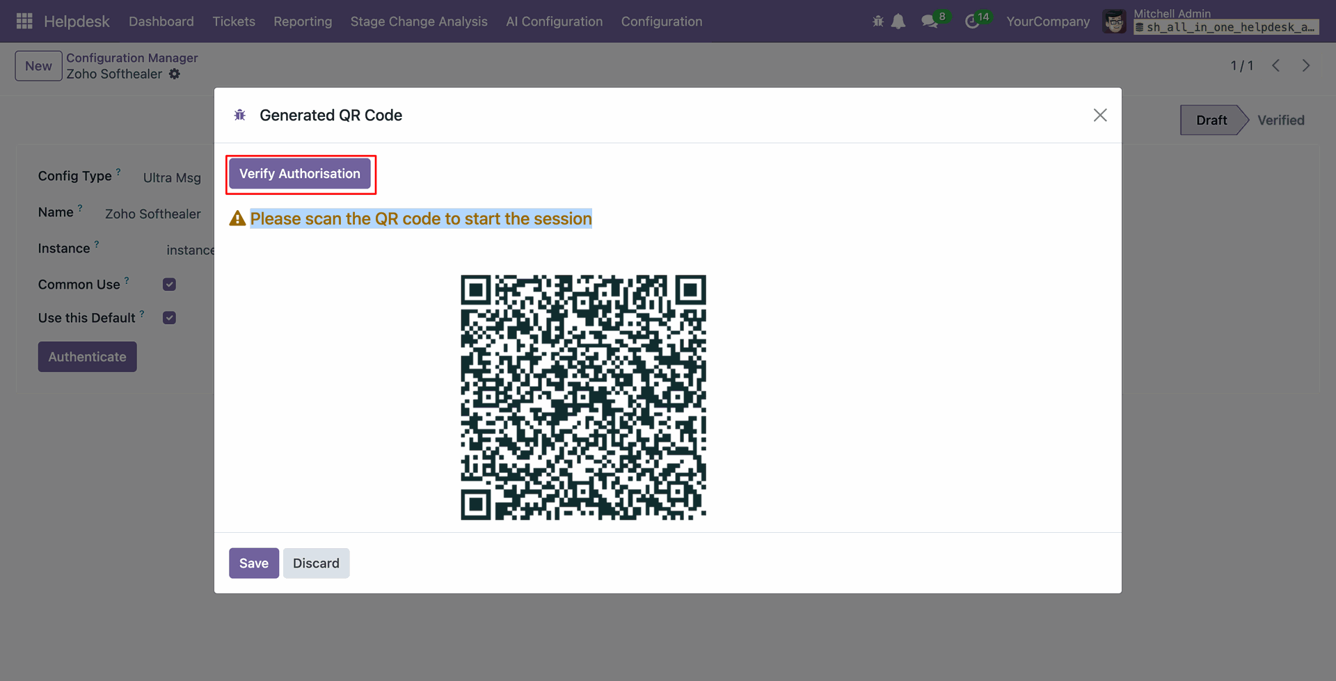Verify WhatsApp authentication with QR code