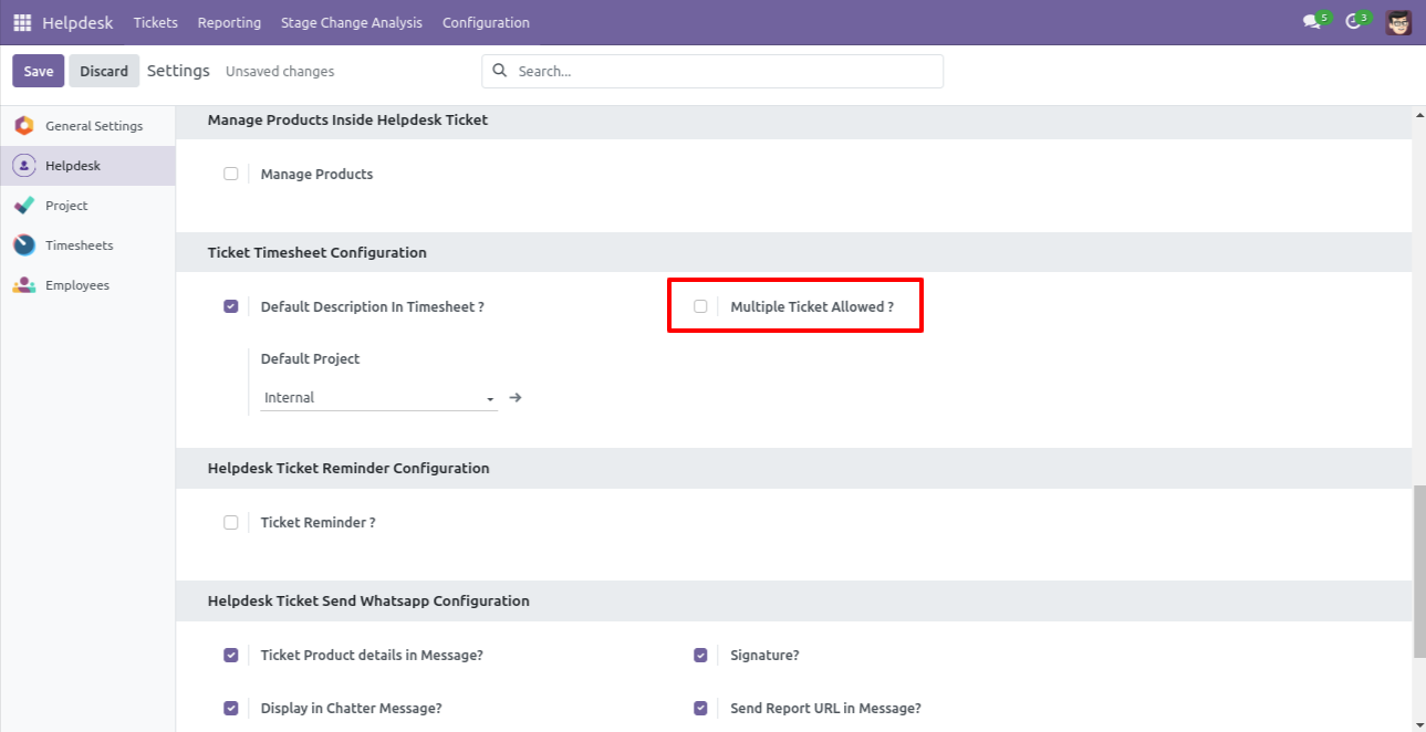 Disable Multiple Ticket Allowed setting