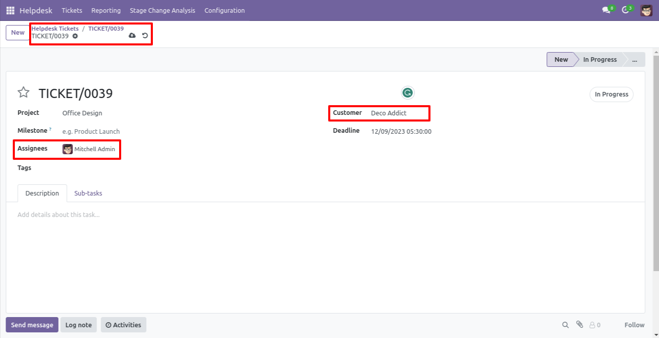 Assign task with responsible user and description