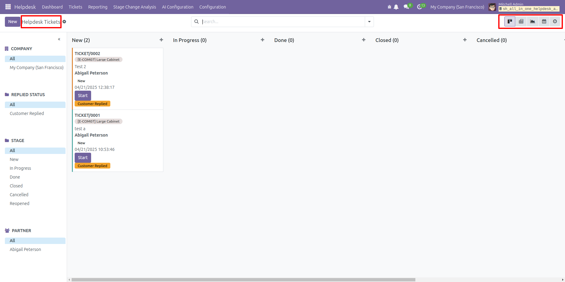 Helpdesk view without the Tree View option