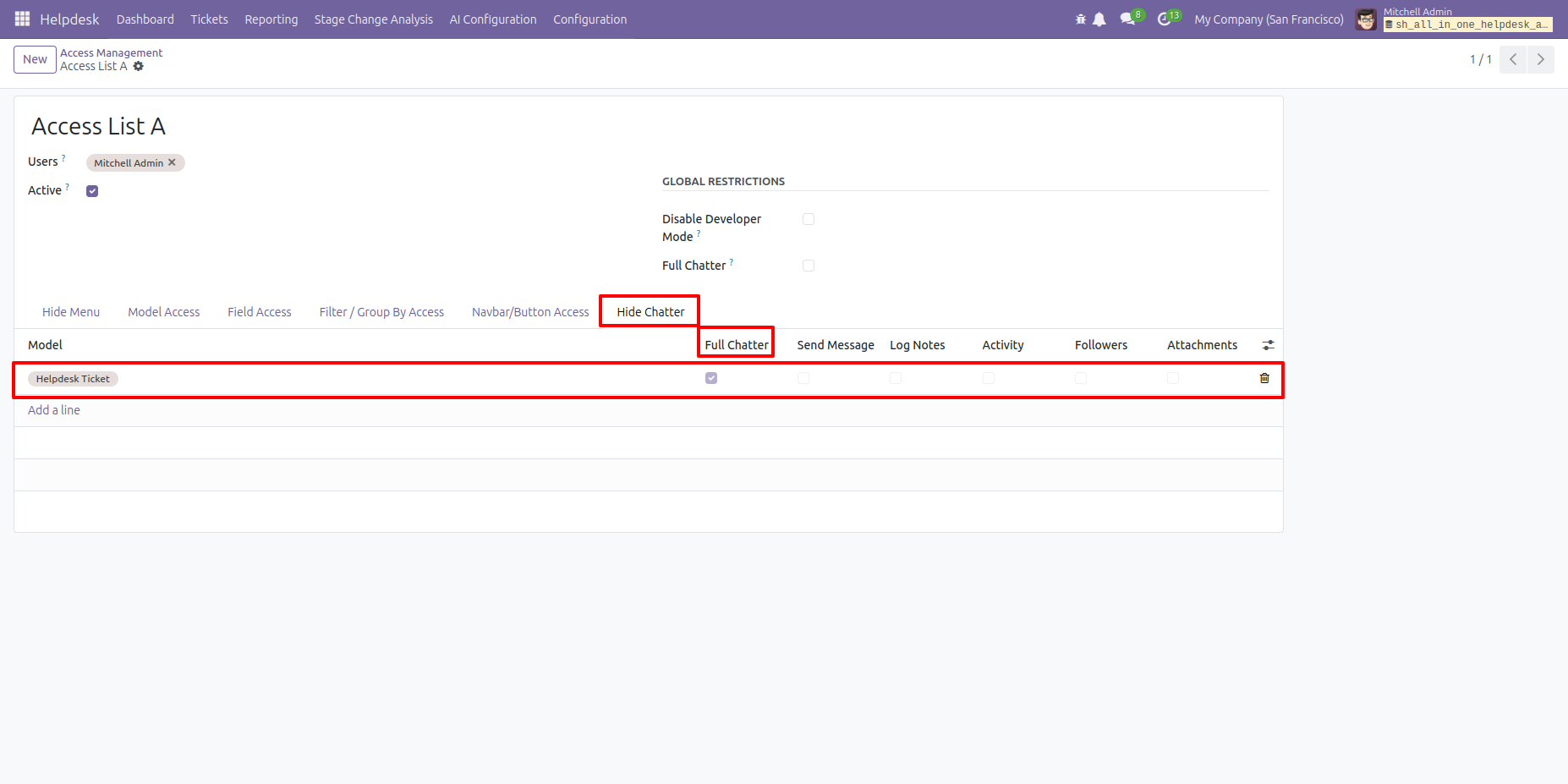 Enable the Full Chatter access option