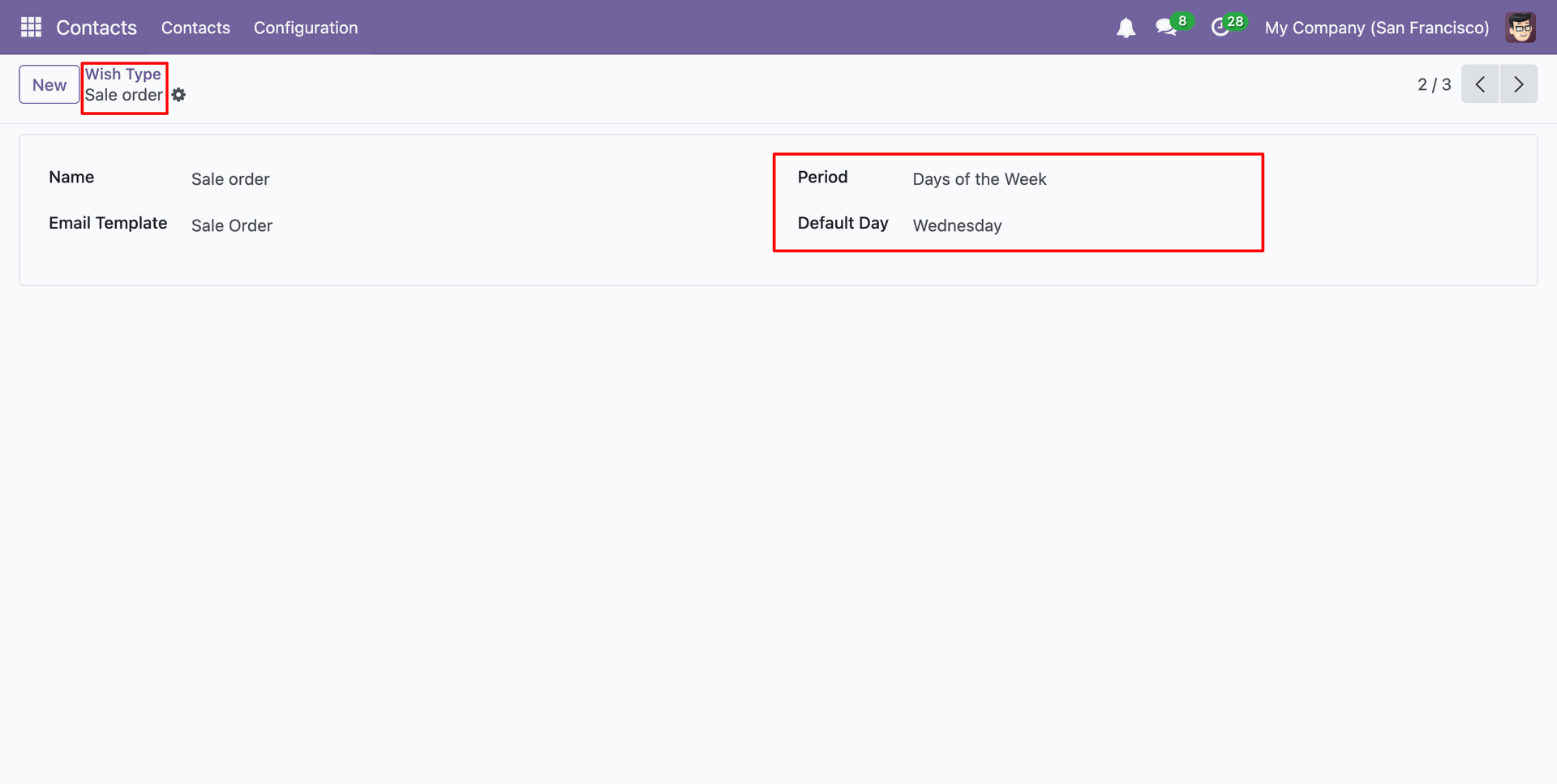 Wish Type form view