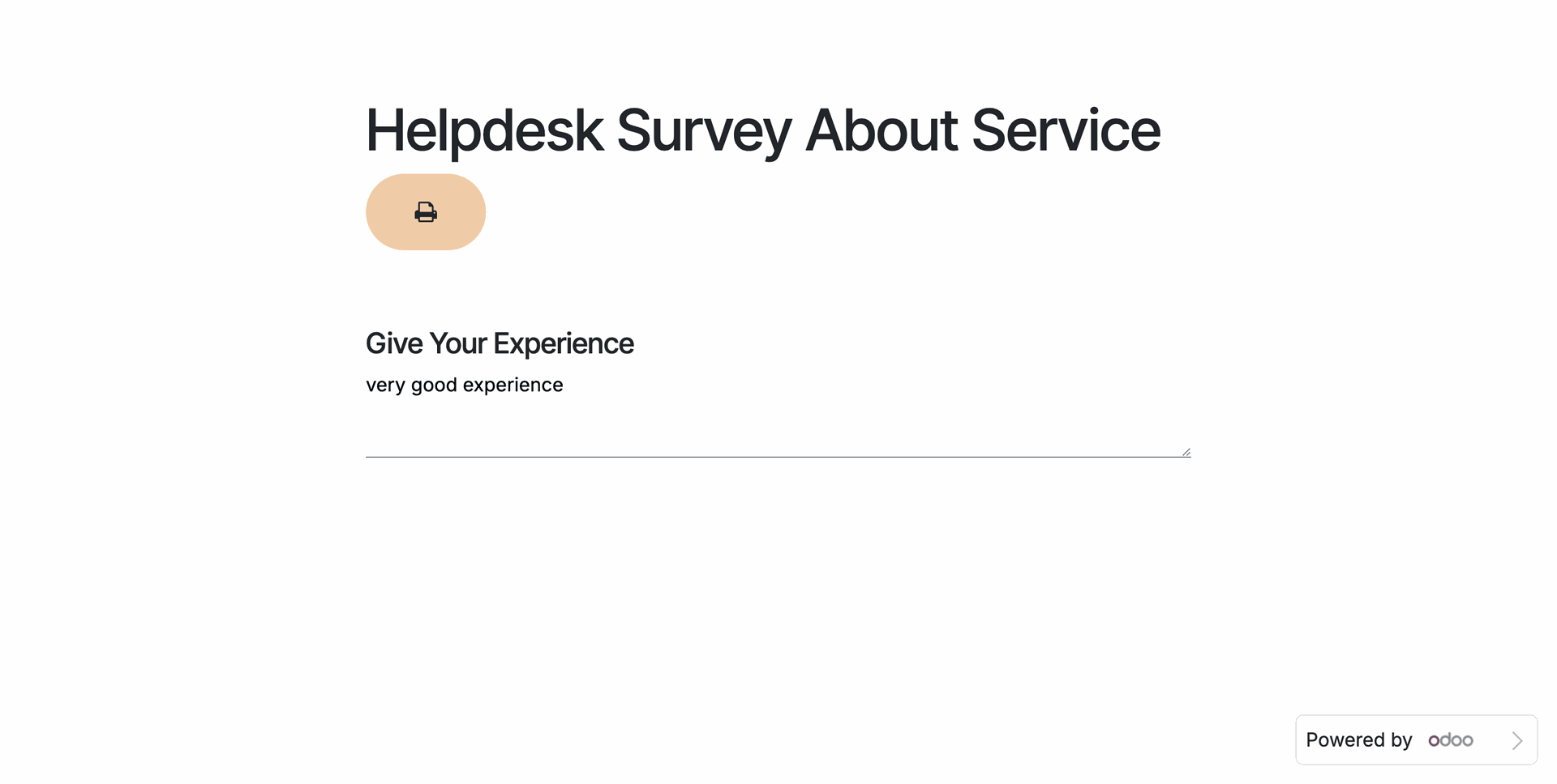 View Helpdesk survey responses and print the response PDF