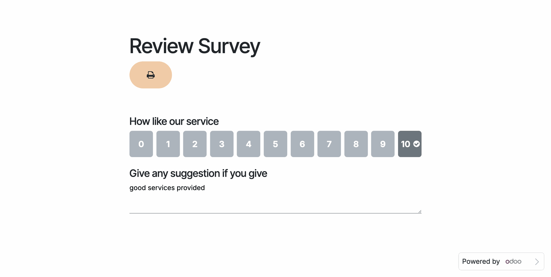 View completed Helpdesk survey responses