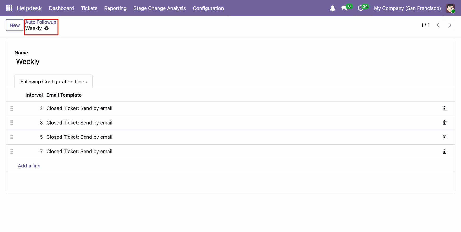 Set the automatic follow-up email template