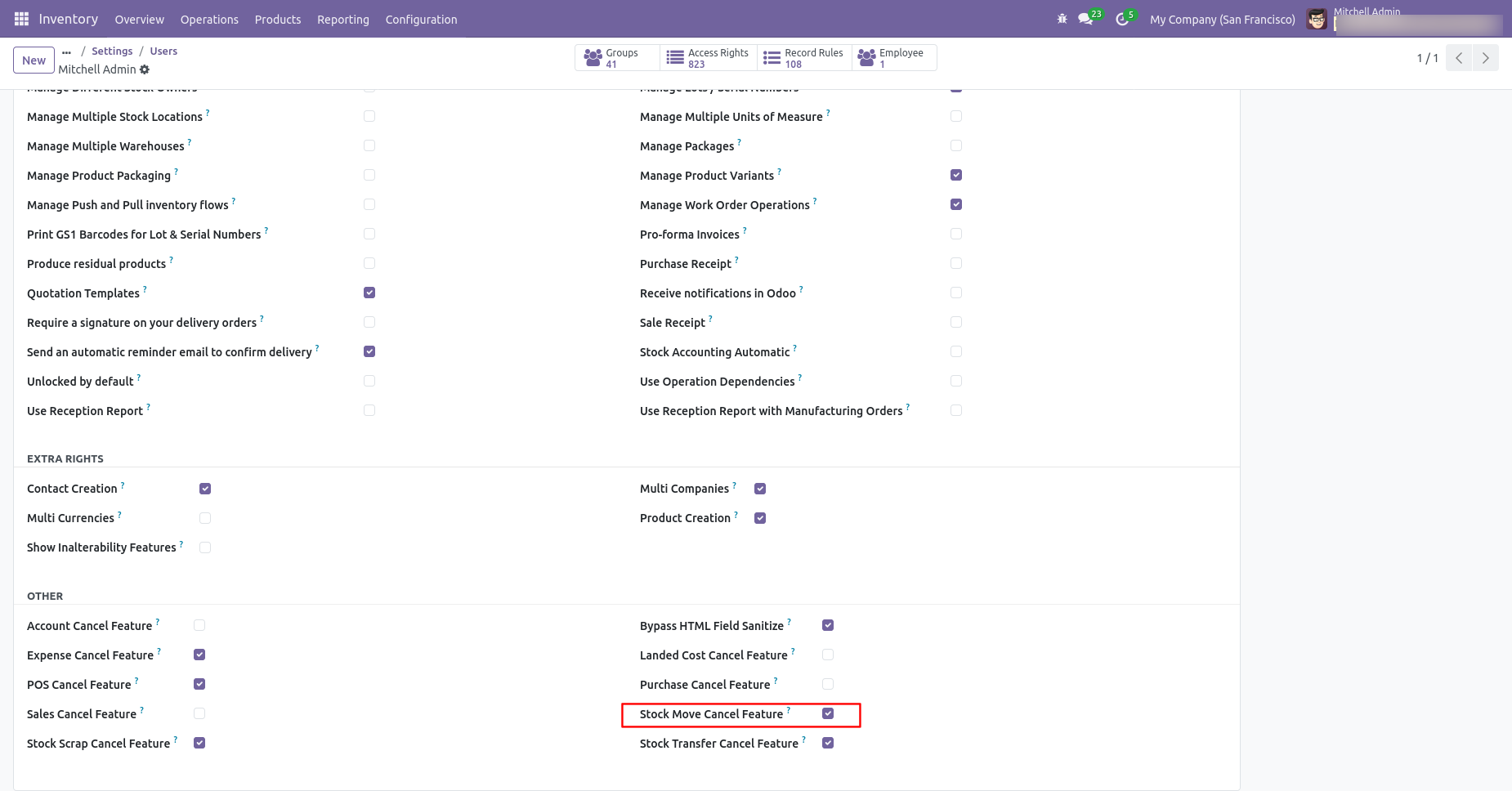Stock move cancellation configuration