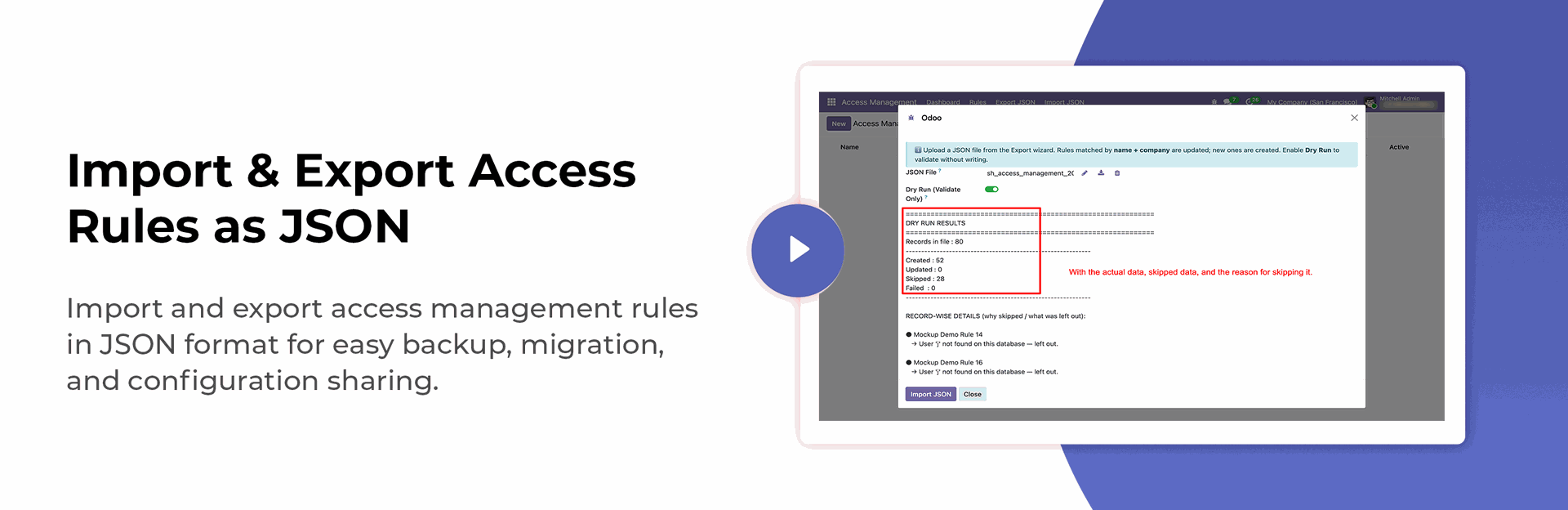 Import & Export Access Rules as JSON