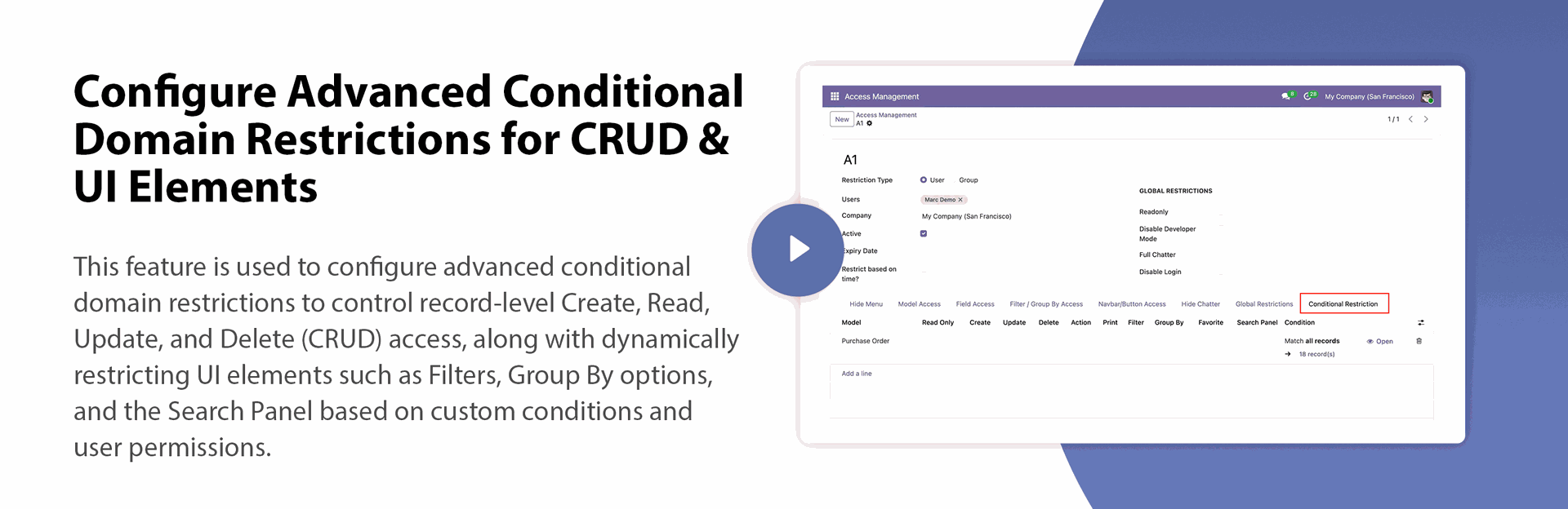 Configure Advanced Conditional Domain Restrictions for CRUD & UI Elements