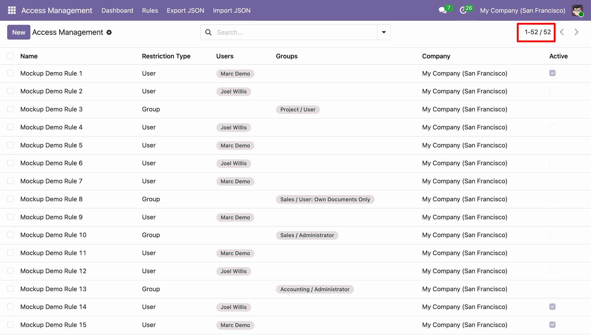 Odoo AMS configured accordingly