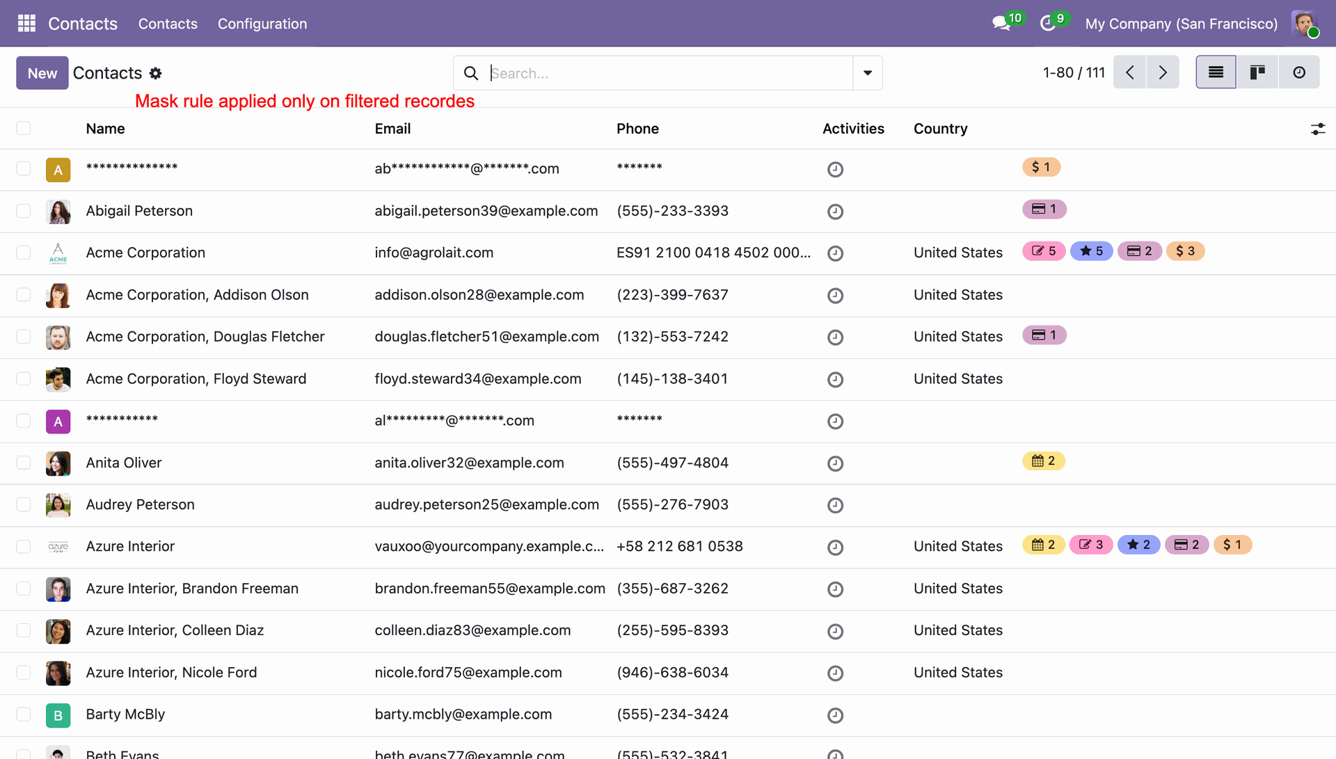 Odoo Dynamic Domain Masking