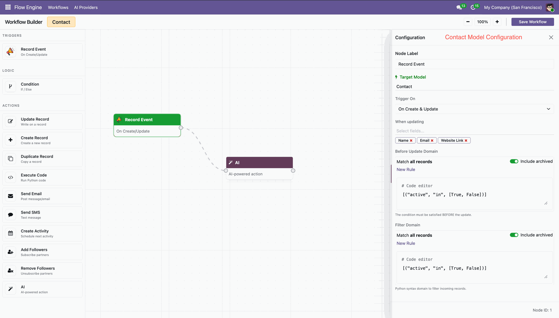 Create AI powered workflow in Flow Engine