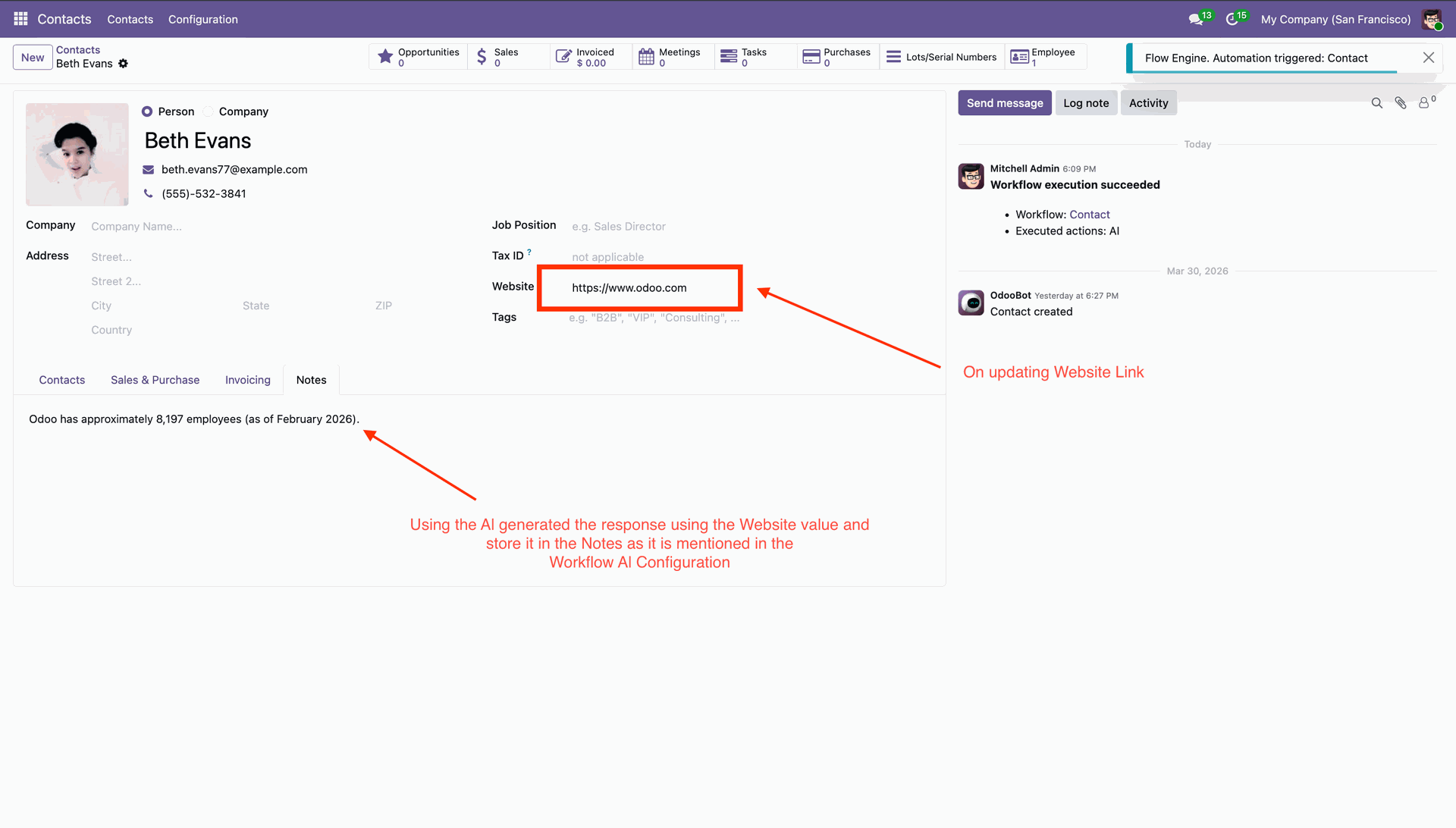 AI automatically executes workflow actions