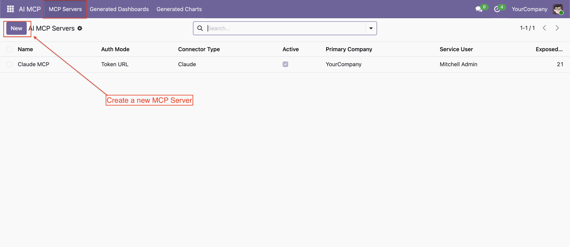 Create new MCP server configuration