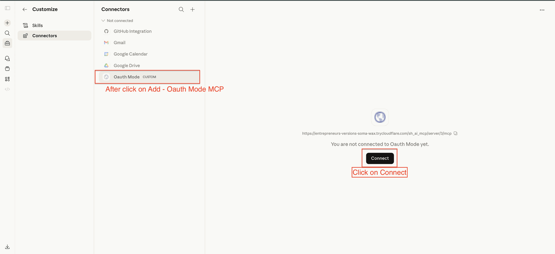 Authorize and connect MCP server securely
