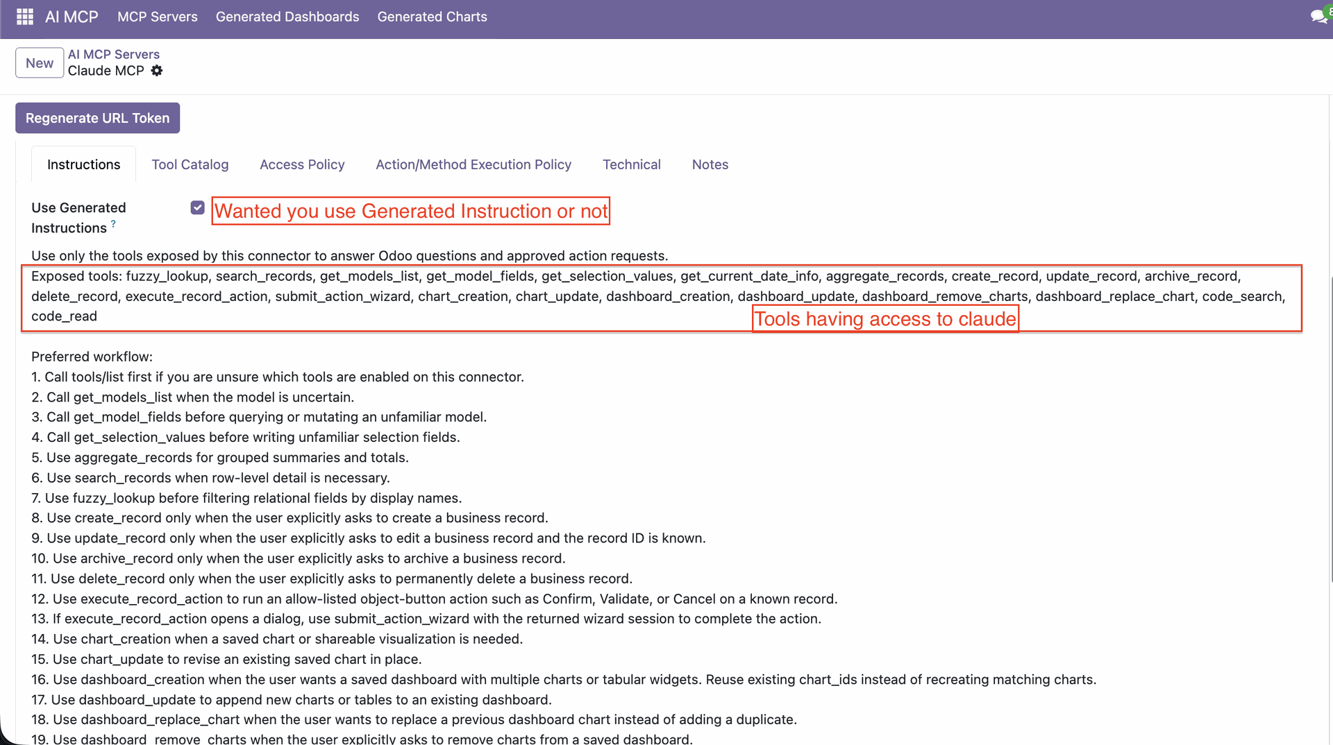 Generate MCP integration instructions as needed