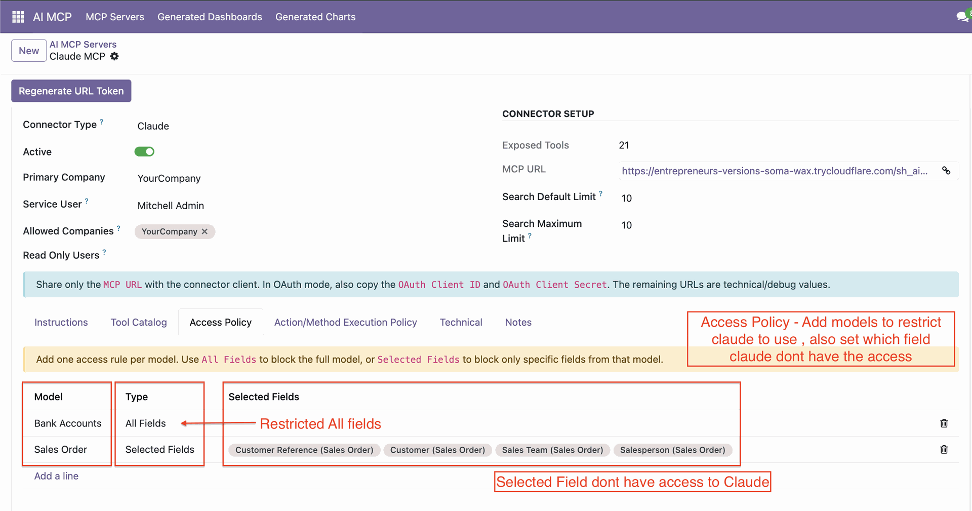 Configure model and field level access permissions