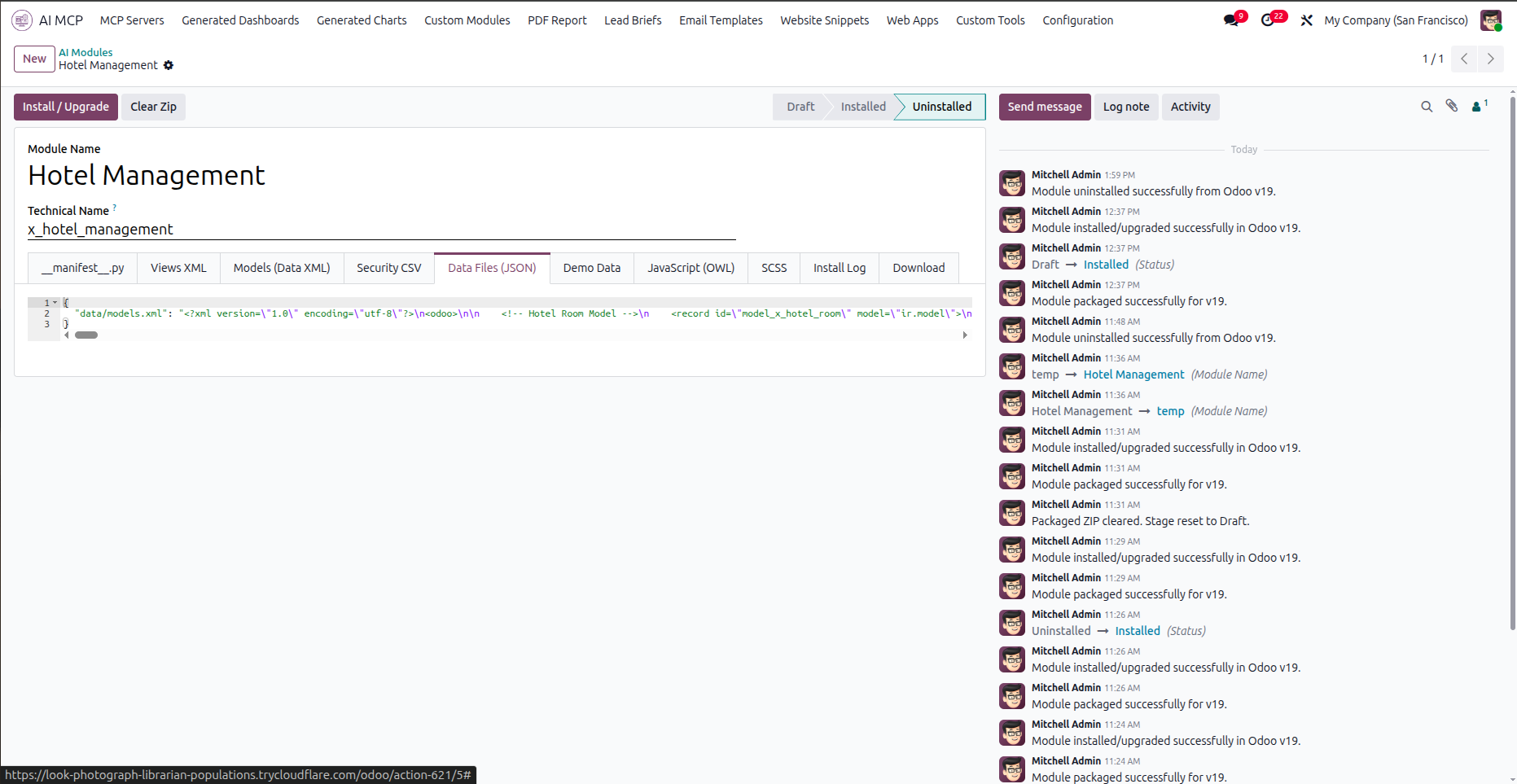 View JSON data files and path configurations