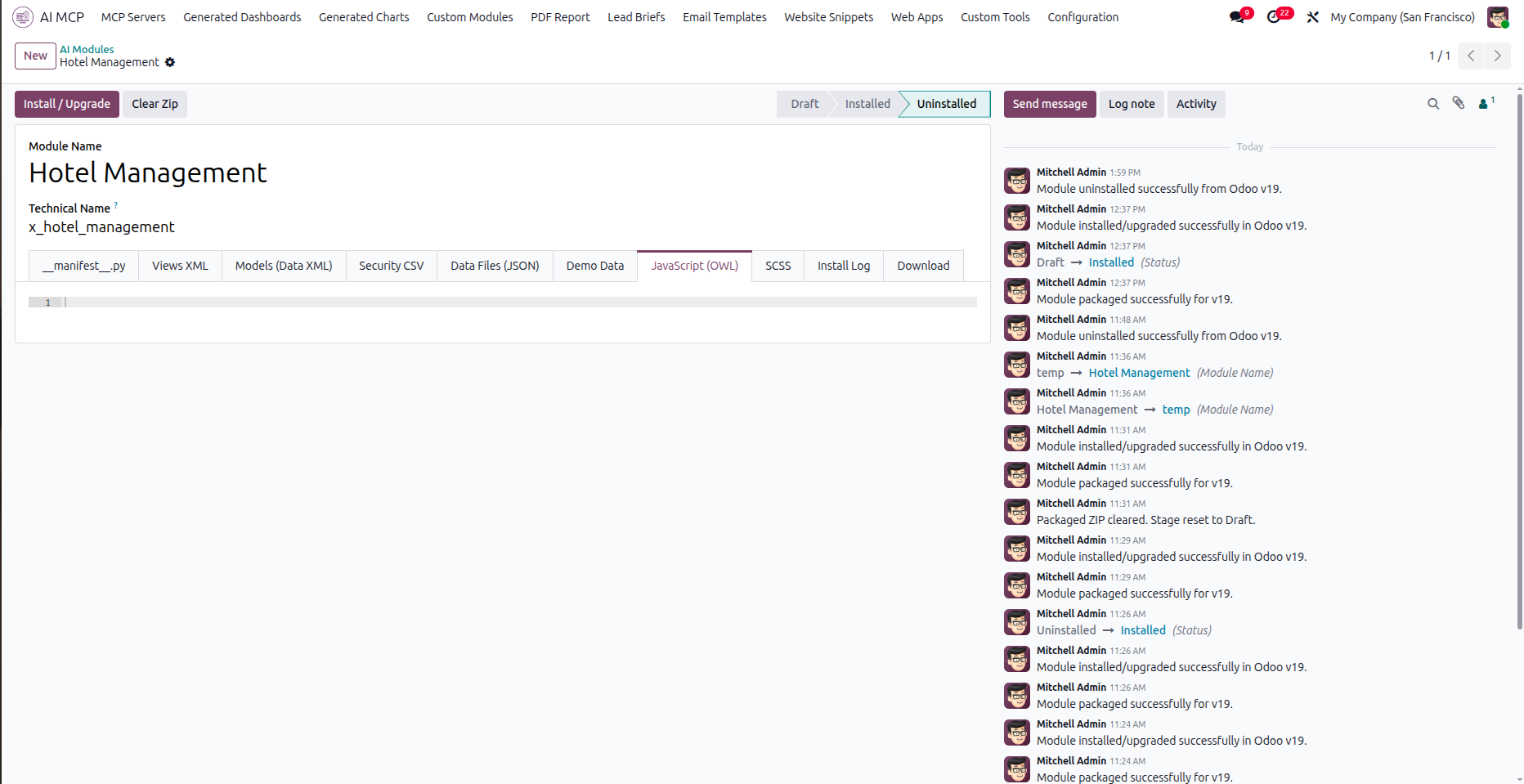 Manage OWL components for module interface