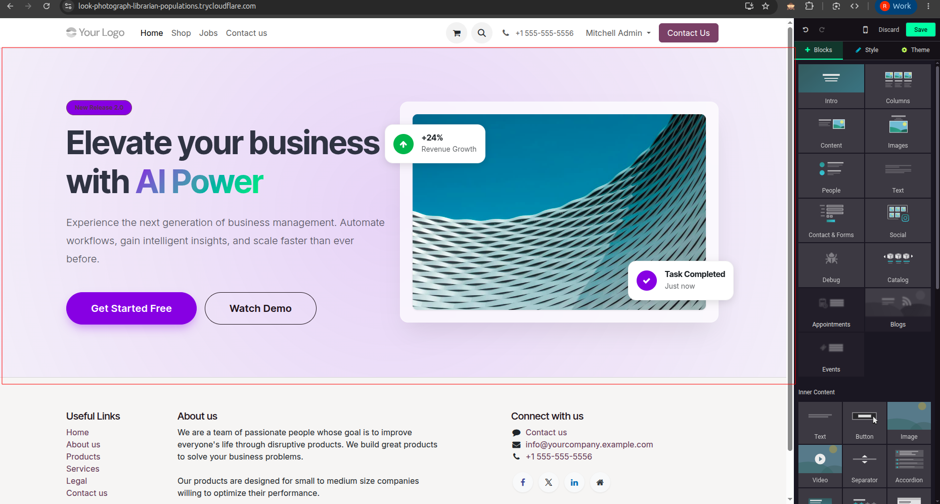 Preview AI generated snippet on website page