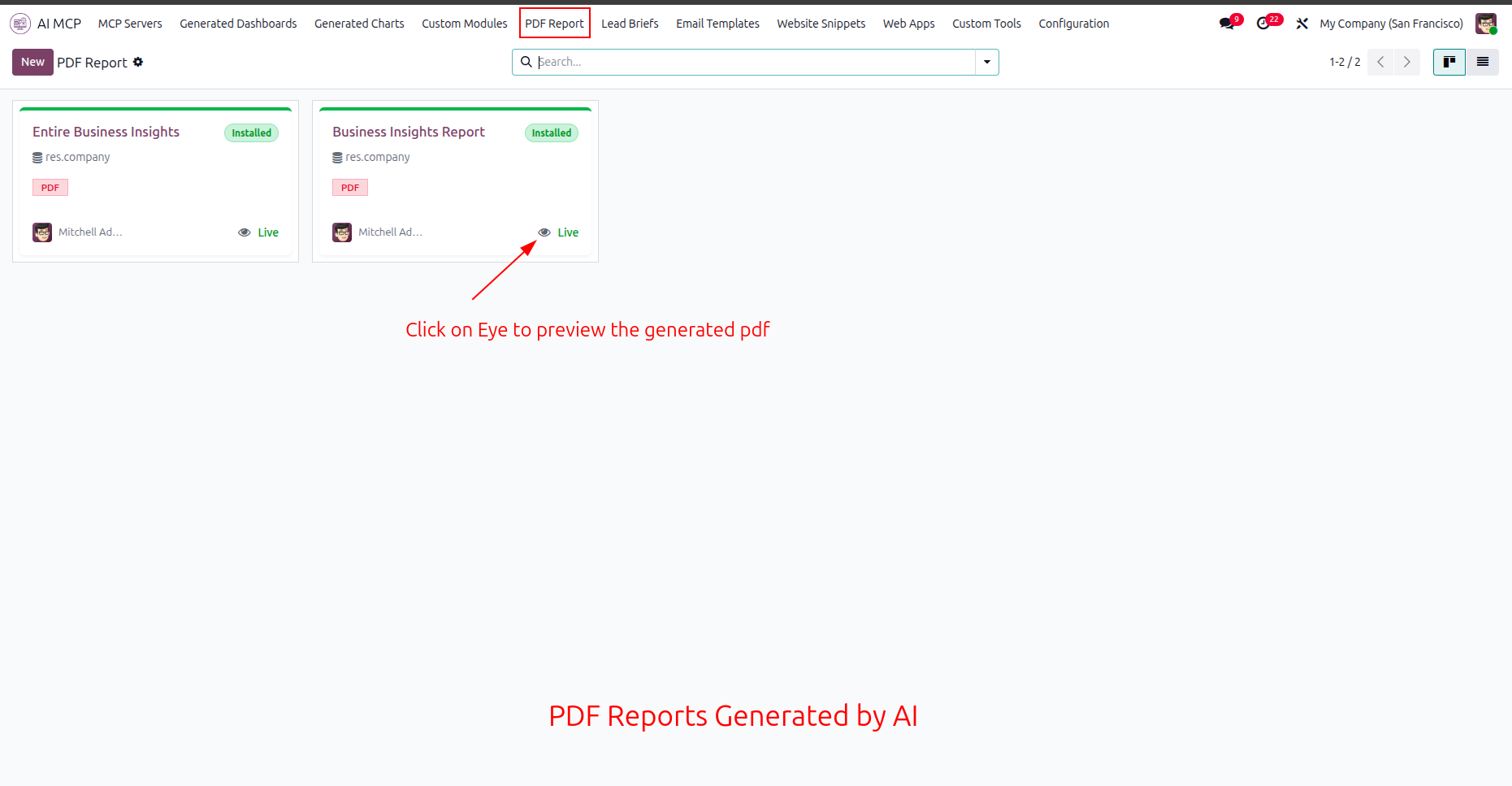 Preview AI generated PDF report before download
