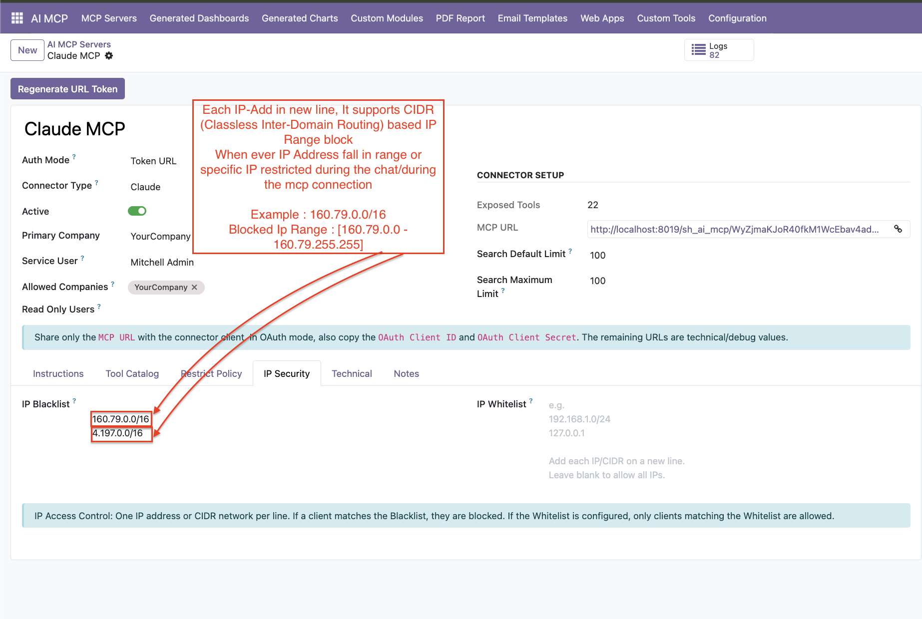 Manage IP blacklist rules for access control