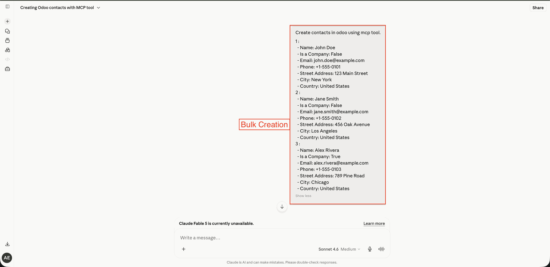 Create multiple records using AI bulk operations
