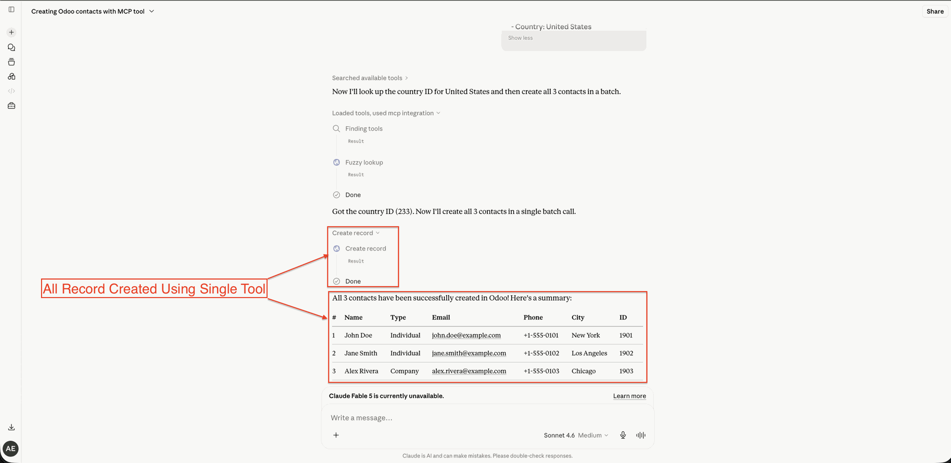 Review AI generated bulk creation summary